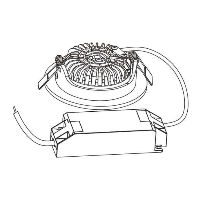 Chromowana oprawa sufitowa wpuszczana z transformatorem 12V, Wimke, 5W, 2700K LED, IP44