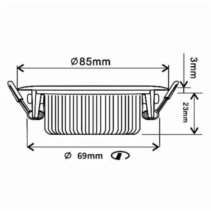 Aluminiowy downlight srebreny, Wimke, 5W, 2700K LED, IP44