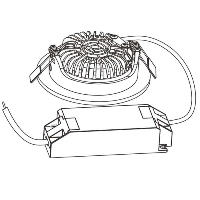Aluminiowy downlight srebreny, Wimke, 5W, 2700K LED, IP44