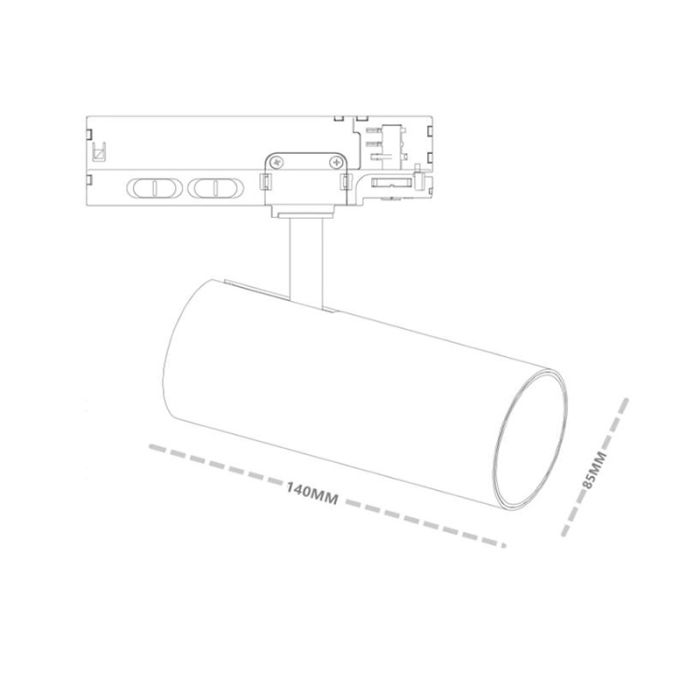 Biały reflektor do szynoprzewodu 3 fazowe, Rozina, 10W/20W/30W, white switch LED