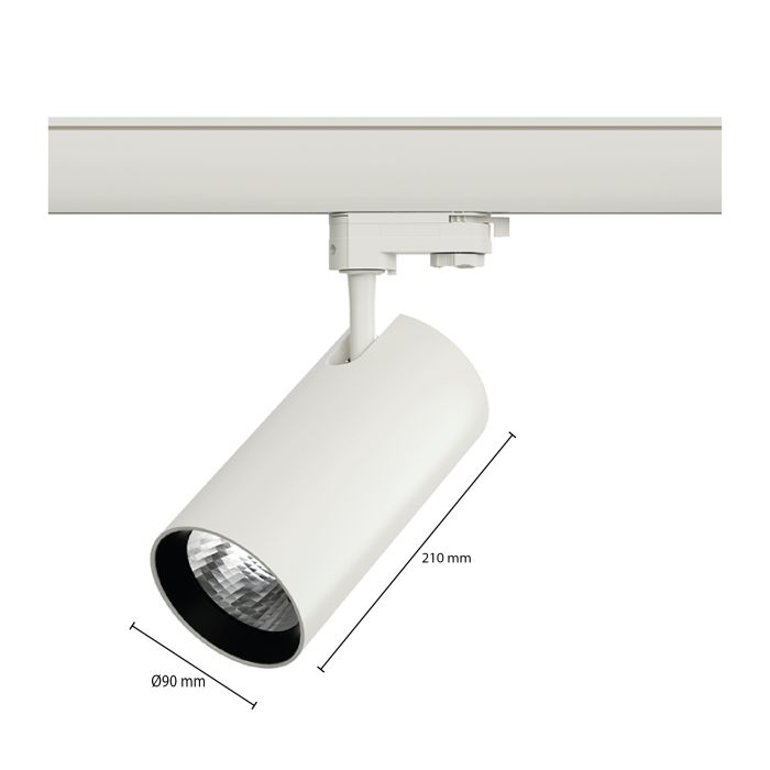 Reflektor szynowy biały 3-fazowy Esmiralda, 30W, 4000K, Pro