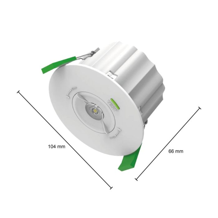 Białe oświetlenie awaryjne wpuszczane/natynkowe, 1,8W, 6000K LED