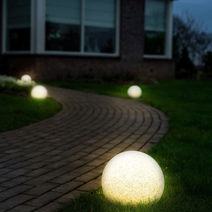 Plastikowa nowoczesna lampa dogruntowa szara, Stonie, 4,5W, 2700K LED, IP65