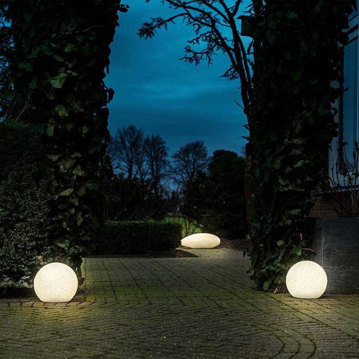 Plastikowa nowoczesna lampa dogruntowa szara, Stonie, 4,5W, 2700K LED, IP65
