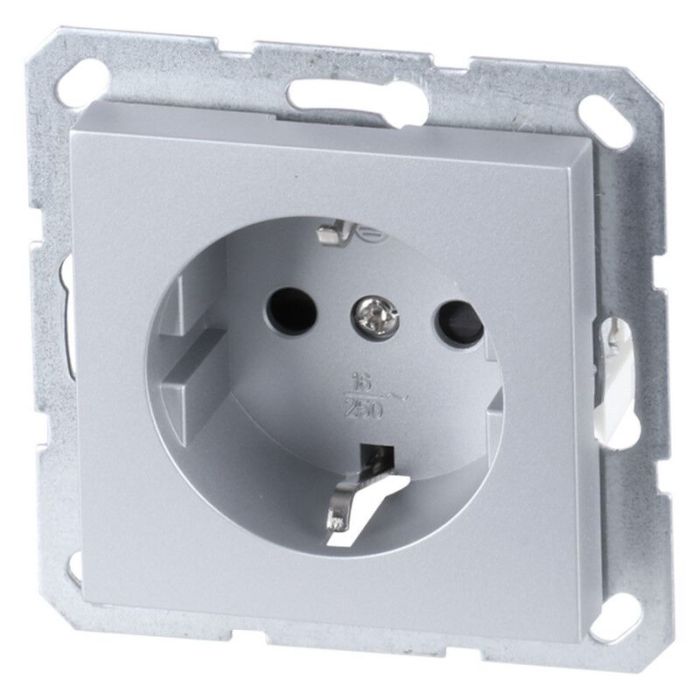 Gniazdo Q-Link S-Line do montażu podtynkowego, pojedyncze PG, szare/aluminiowe