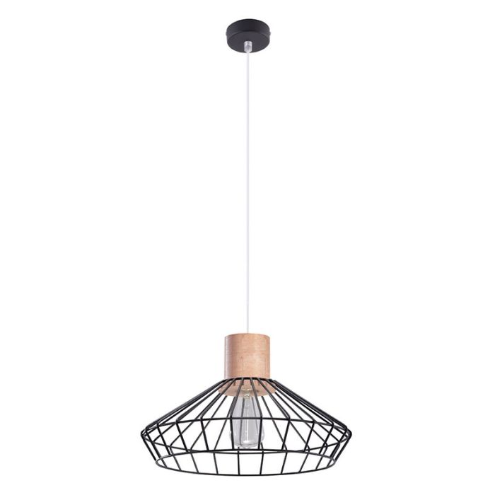 Drewniana lampa wisząca brązowa, Gesina