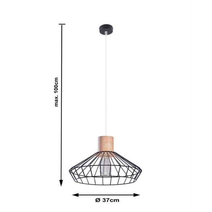 Drewniana lampa wisząca brązowa, Gesina