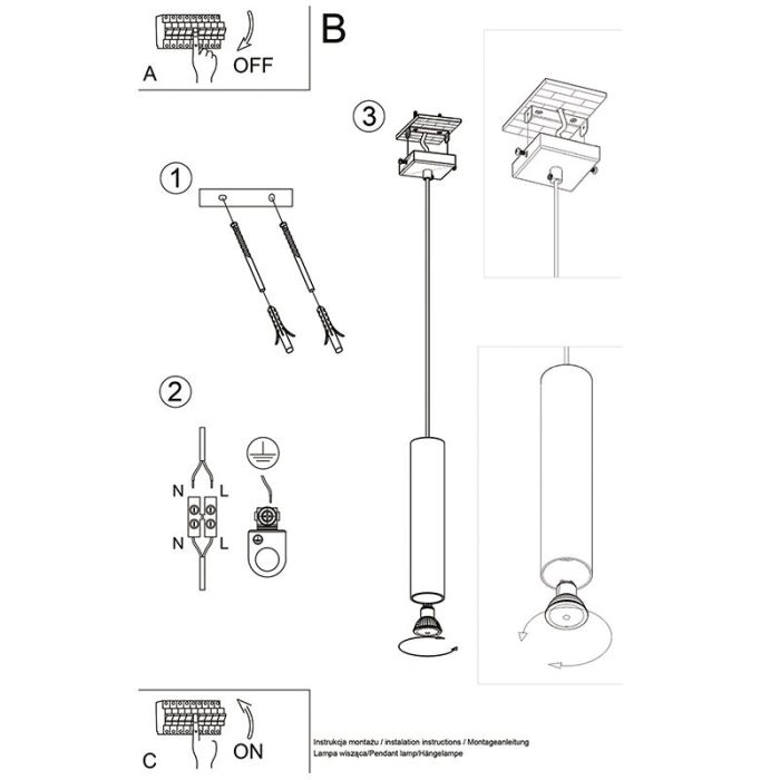 Aluminiowa lampa wisząca brązowa, Francesca