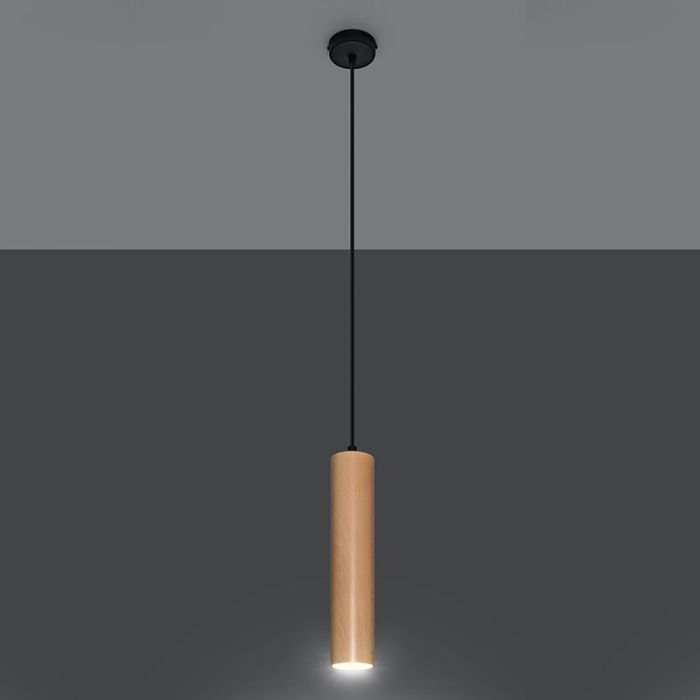 Drewniana lampa wisząca brązowa, Francina