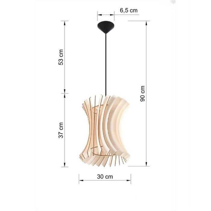 Drewniana lampa wisząca brązowa, Goran