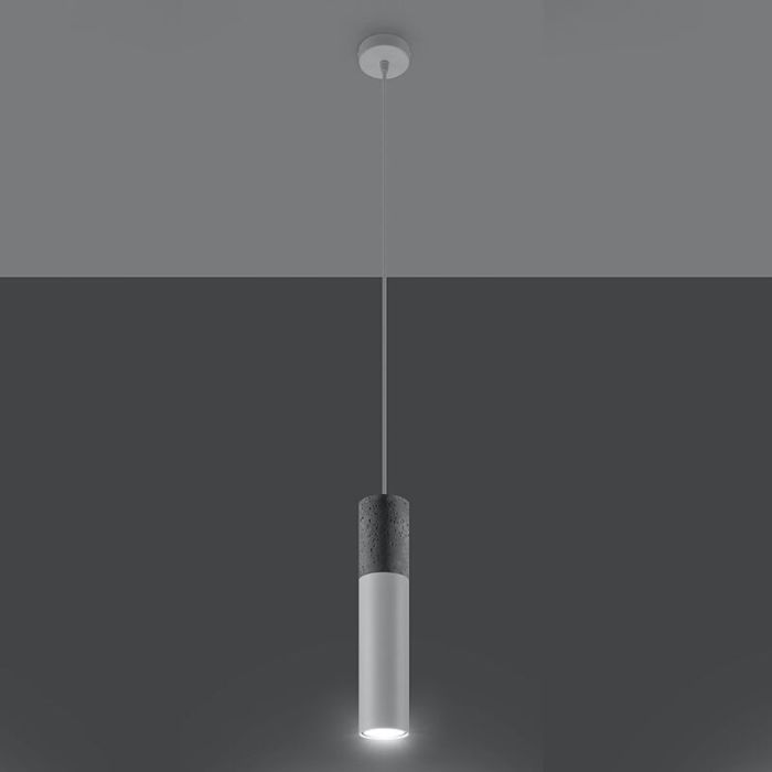 Betonowa lampa wisząca szara, Fardou