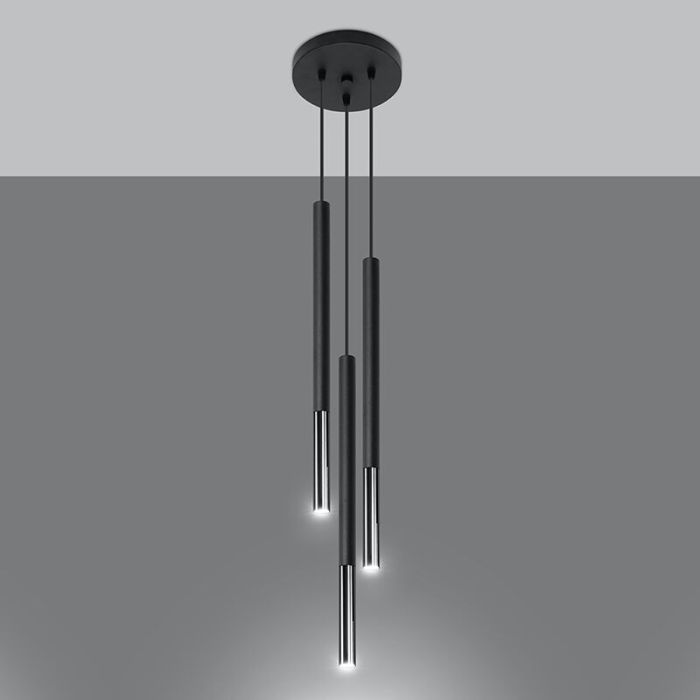 Aluminiowa lampa wisząca chromowana, Ilonca
