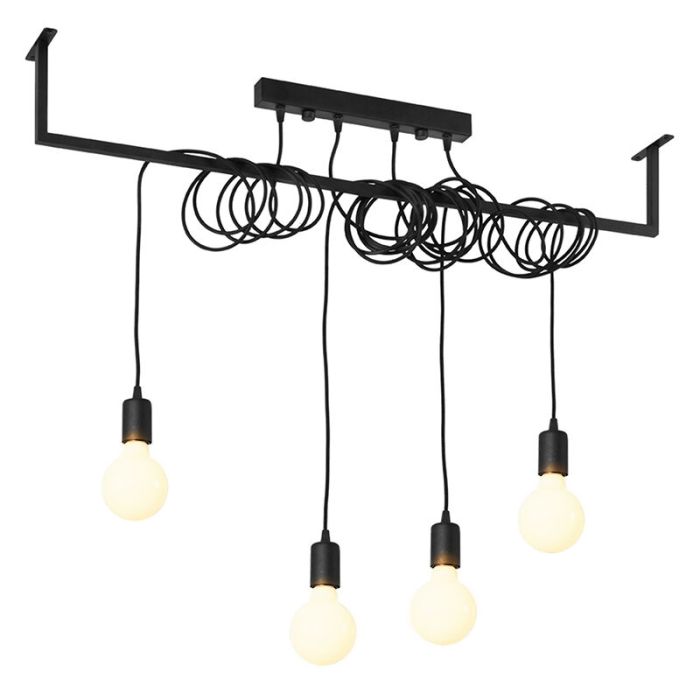 Stalowa lampa wisząca czarna, Lauraine