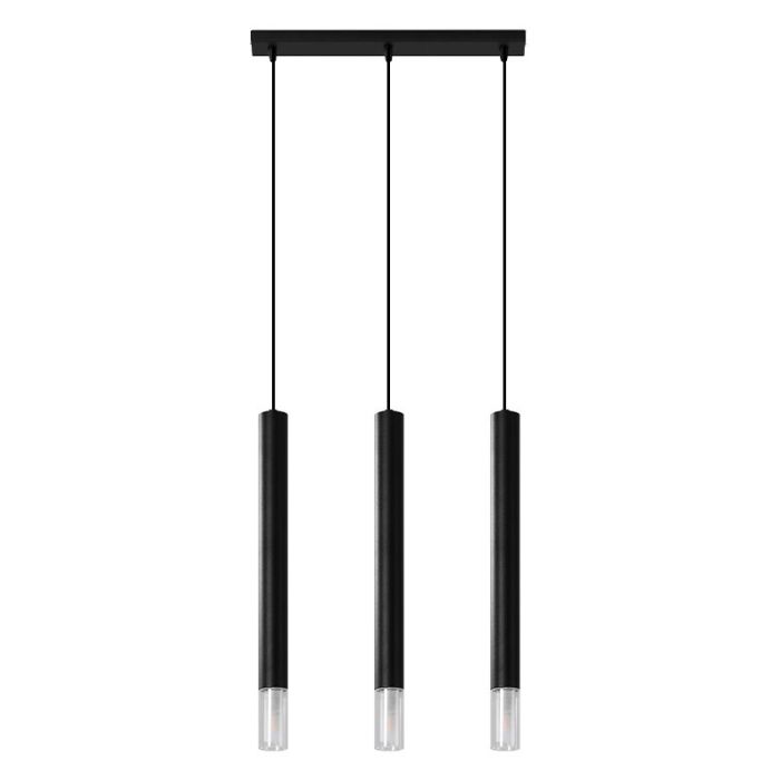 Szklana lampa wisząca czarna, Ishani