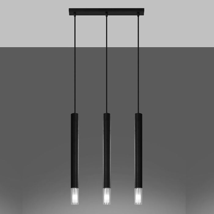 Szklana lampa wisząca czarna, Ishani