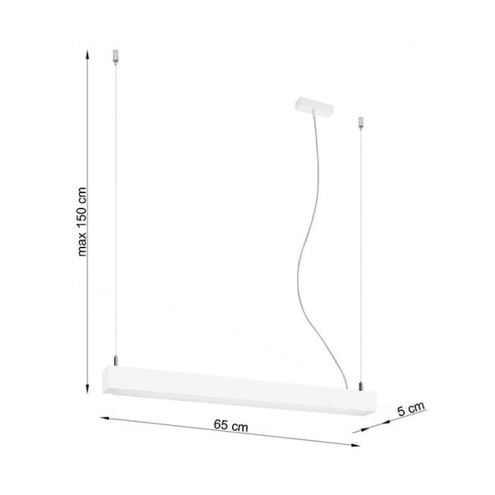 Aluminiowa lampa wisząca biała, Mascha, 22W, 3000K LED