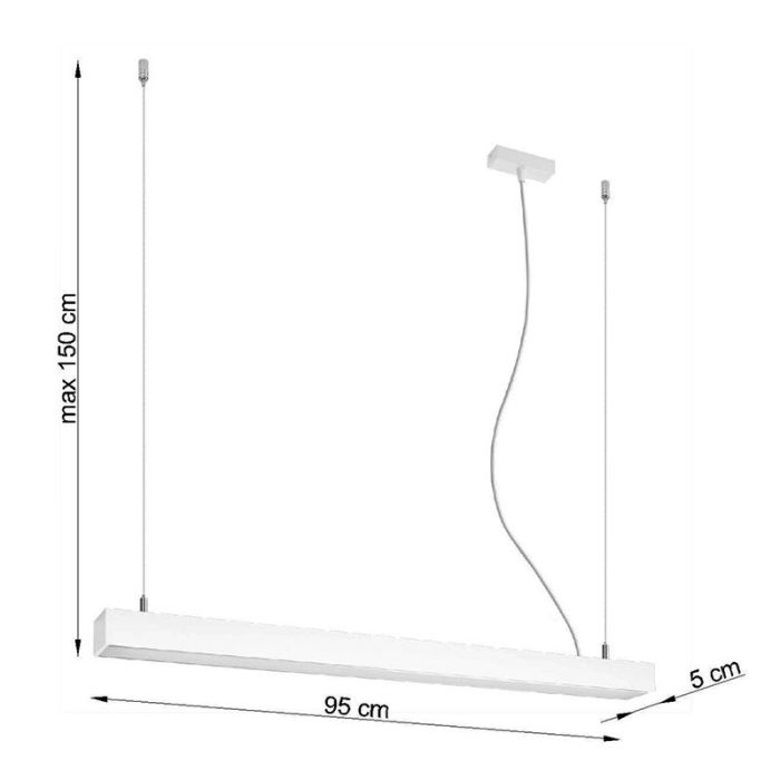 Aluminiowa lampa wisząca biała, Mascha, 31W, 3000K LED