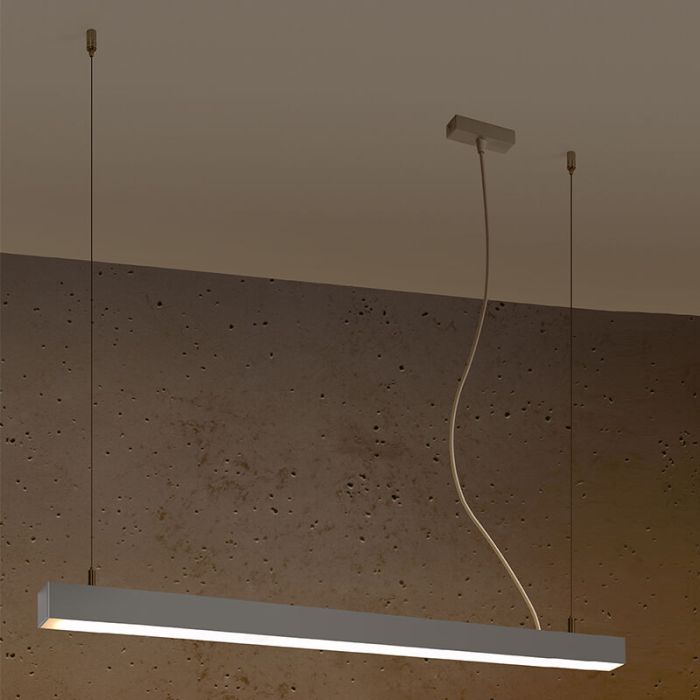 Aluminiowa lampa wisząca szara, Mascha, 31W, 3000K LED