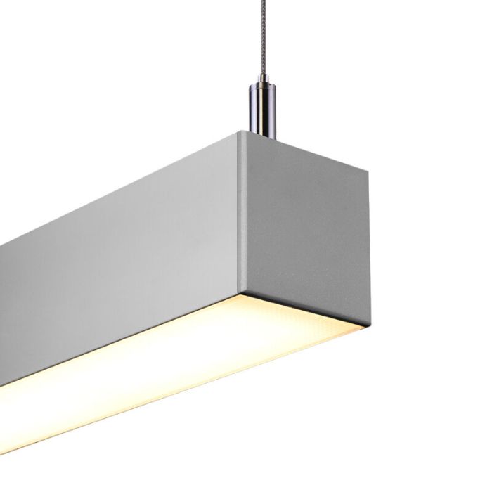 Aluminiowa lampa wisząca szara, Mascha, 31W, 3000K LED