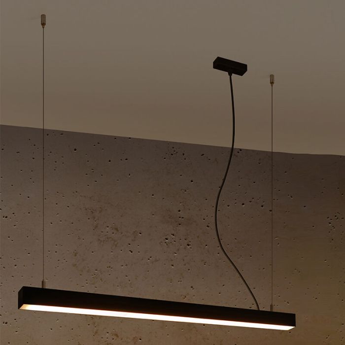 Aluminiowa lampa wisząca czarna, Mascha, 38W, 3000K LED