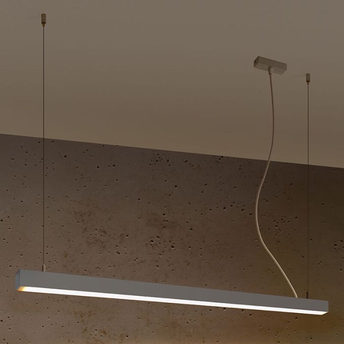 Aluminiowa lampa wisząca szara, Mascha, 38W, 3000K LED