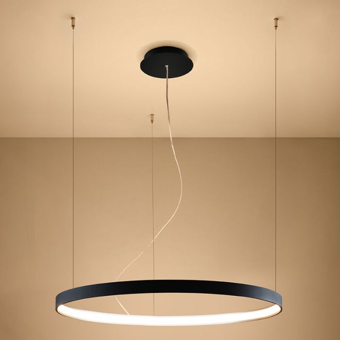 Aluminiowa lampa wisząca czarna, Ringo, 50W, 3000K LED