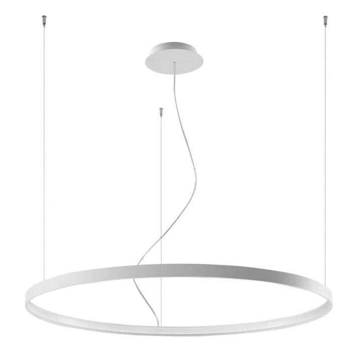 Aluminiowa lampa wisząca biała, Ringo, 70W, 3000K LED