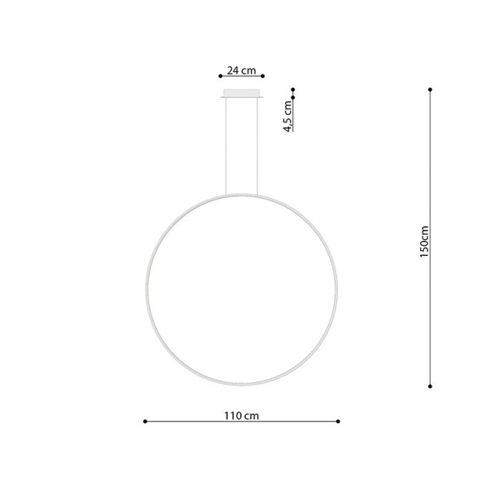 Aluminiowa lampa wisząca czarna, Ringo, 70W, 3000K LED