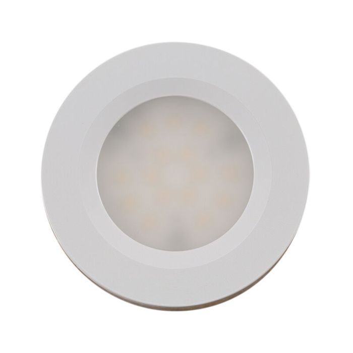 5 okrągłe lampy do szafki kuchennej, biały, z zestawem przyłączeniowym i pilotem