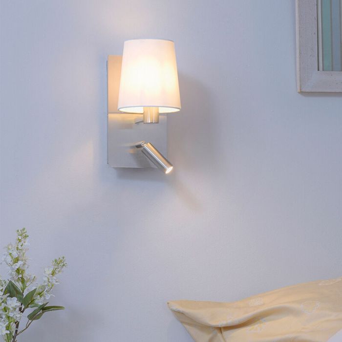 Niklowy kinkiet design, Soro, 40W, 3000K LED, z przełącznik
