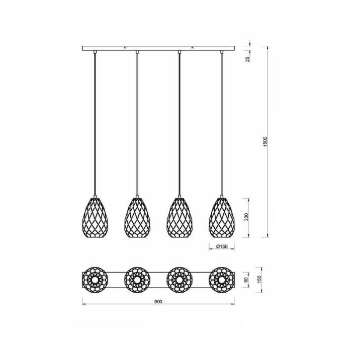 Antracytowa lampa wisząca nowoczesna, Esrum