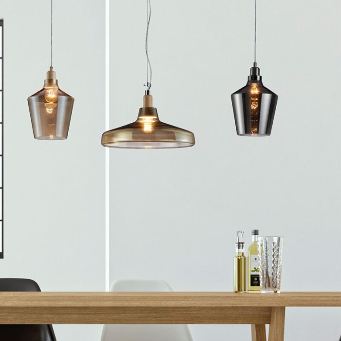 Szara lampa wisząca design, Mika