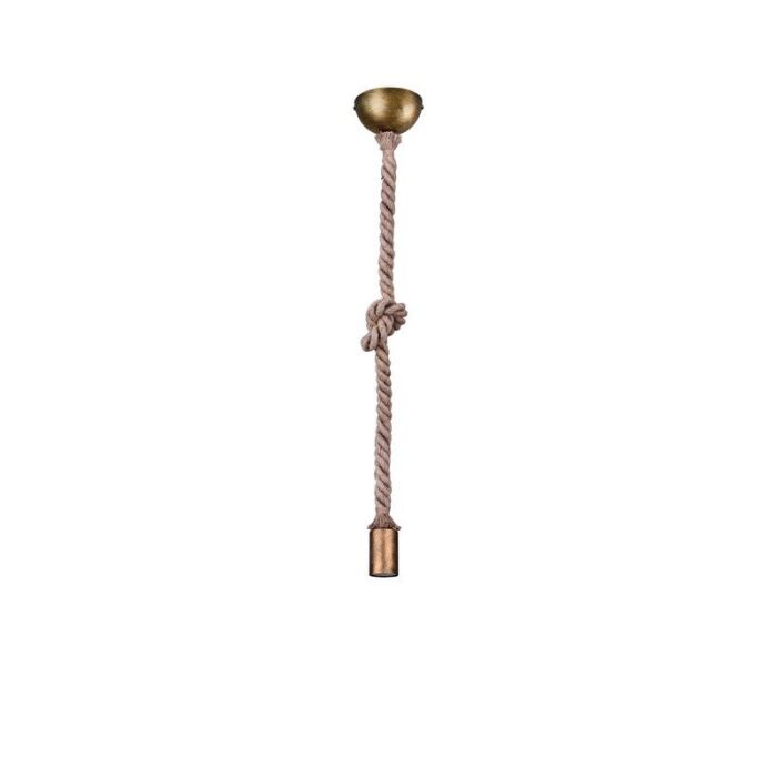 Brązowa lampa wisząca bez abażur rustykalna, Inca