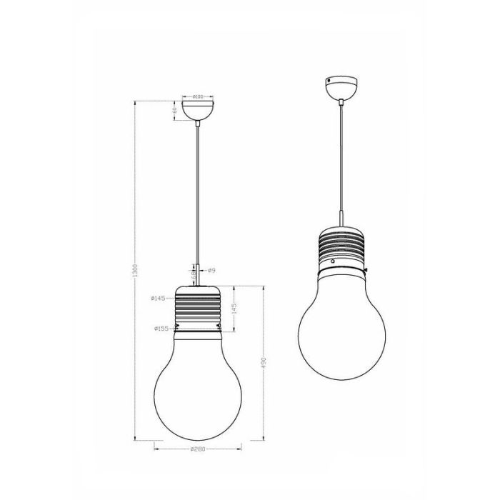 Chromowana lampa wisząca design, Laryssa