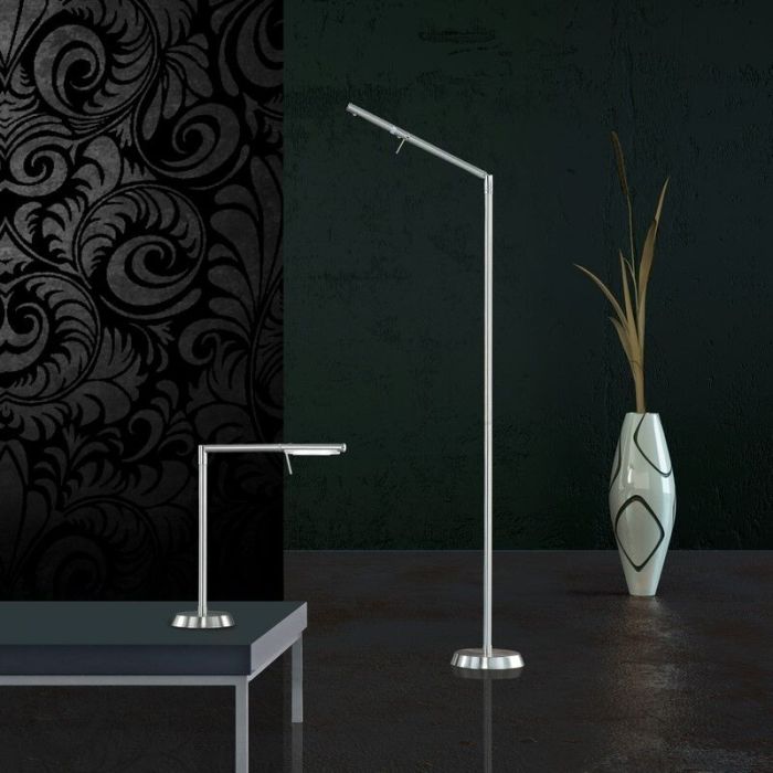 Chromowana lampa stojąca nowoczesna, Rebel, 6W, 3000K LED, z dotykowy ściemniacz