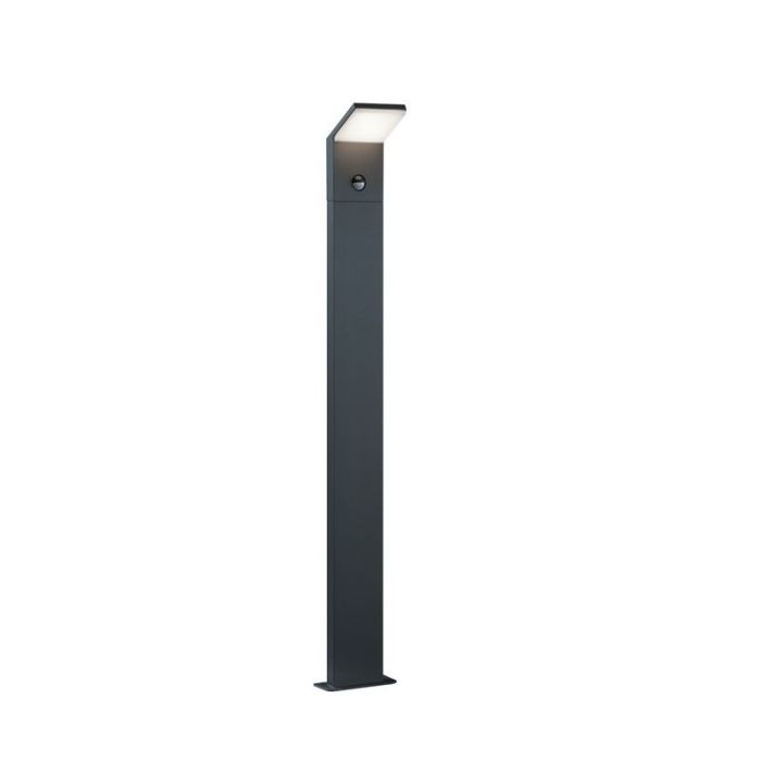 Antracytowa lampa podłogowa zewnętrzna z czujnikiem ruchu nowoczesna, Solana, 9W, 3000K LED, IP54