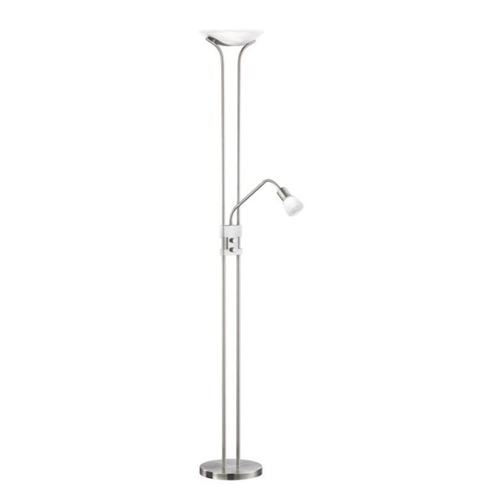 Niklowa lampa stojąca klasyczna, Selin, 4,5W, 3000K LED, z przełącznik