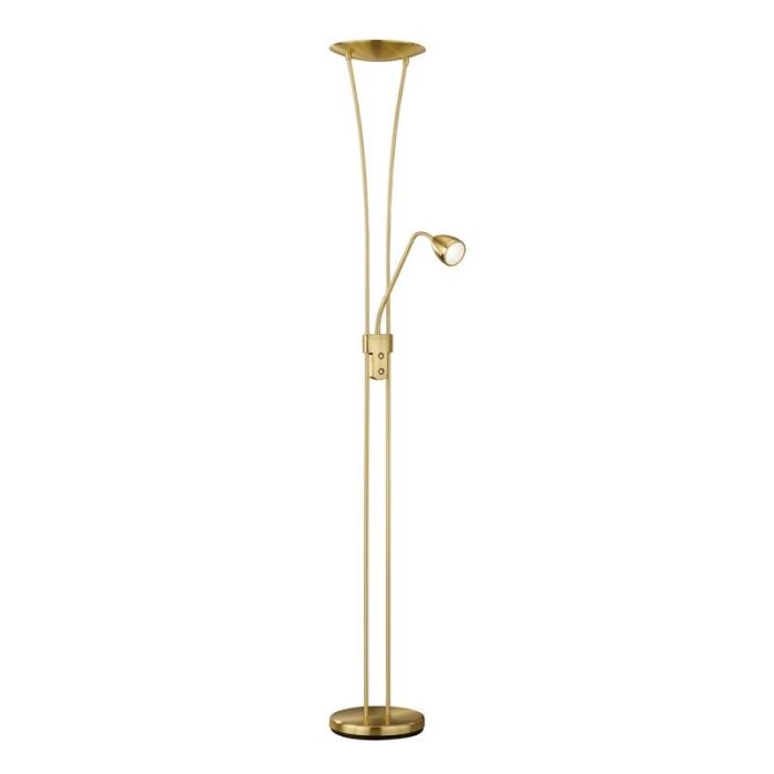 Mosiądz lampa stojąca klasyczna, Stijn, 20W, 3000K LED, z przełącznik