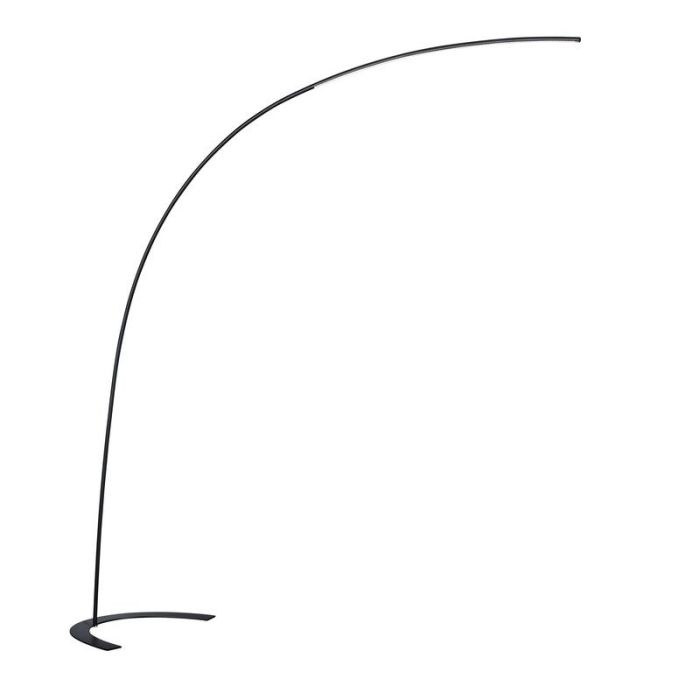 Czarna lampa stojąca łukowa nowoczesna, Libro, 18W, 3000K LED, z przełącznik