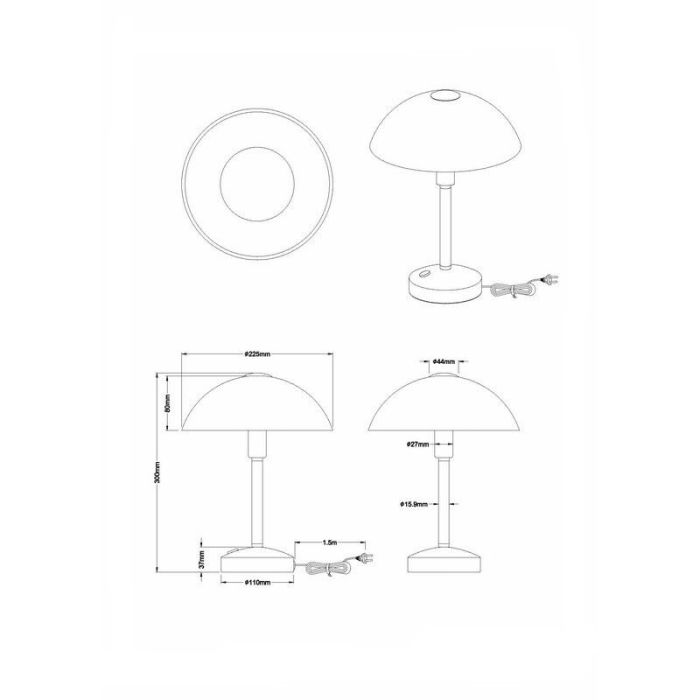 Mosiądz lampa biblioteczna klasyczna, Notaris, 4W, 3000K LED, z przełącznik