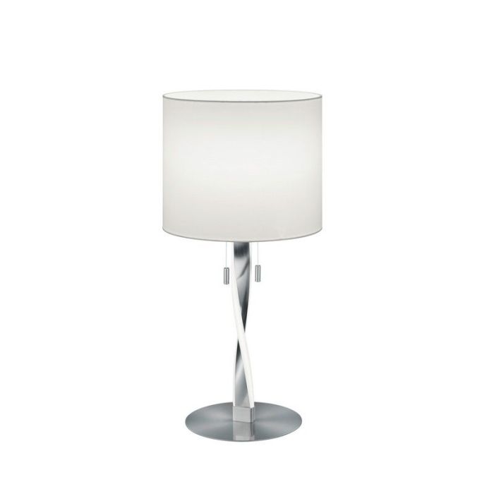 Niklowa lampa stołowa nowoczesna, Ramten, 3W, 3000K LED, z przełącznik pociągowy
