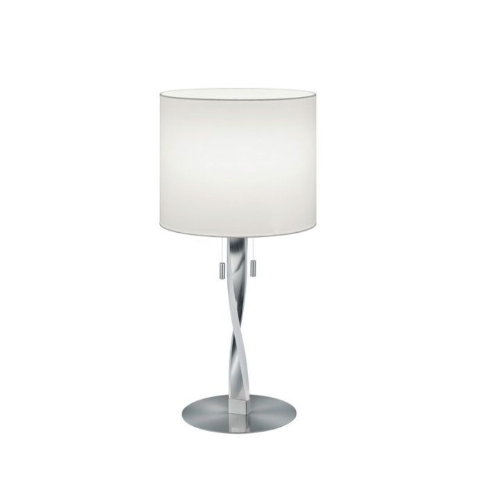 Niklowa lampa stołowa nowoczesna, Ramten, 3W, 3000K LED, z przełącznik pociągowy