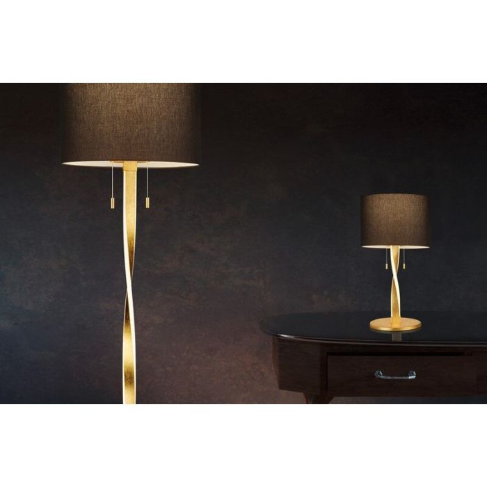Złota lampa stołowa nowoczesna, Ramten, 3W, 3000K LED, z przełącznik pociągowy