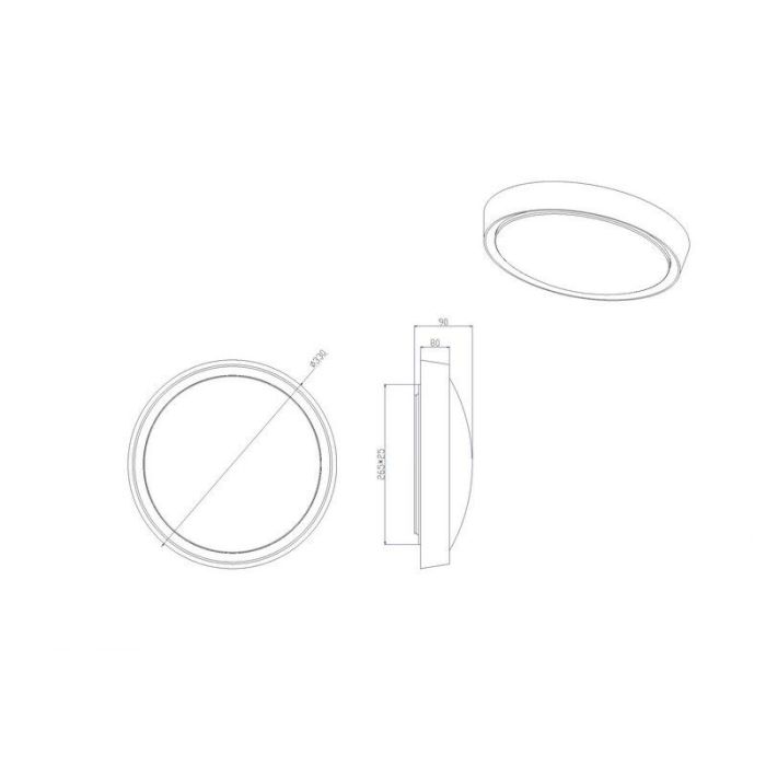 Biała lampa łazienkowa sufitowa plastikowa, Evelina, 18W, 3000K LED, IP44