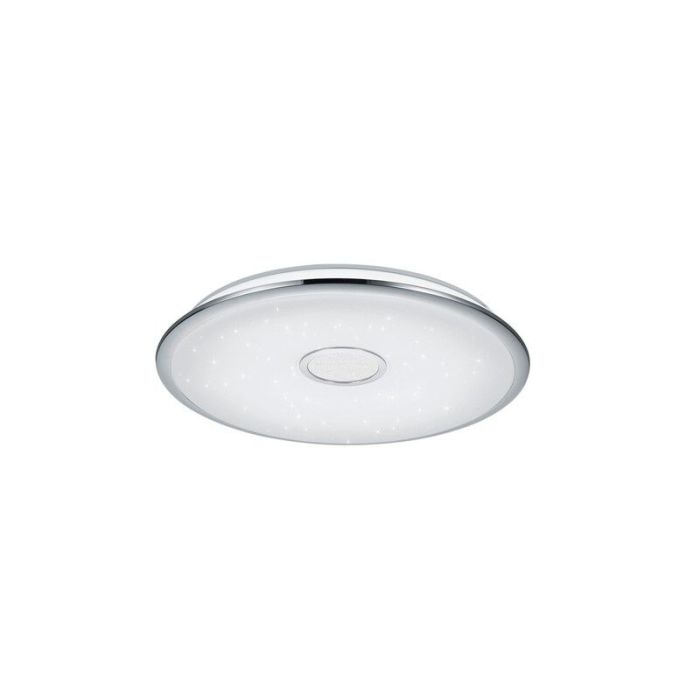 Chromowany plafon sufitowy szklany, Yailee, 100W, regulowana ciepła do zimnej bieli LED, z pilot