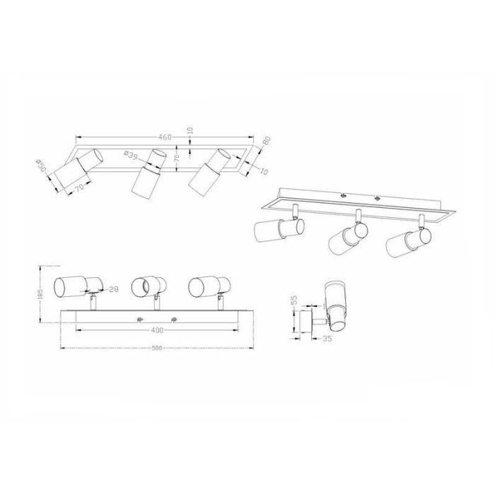Szary spot sufitowy szklany, Morely, 4,3W, 3000K LED