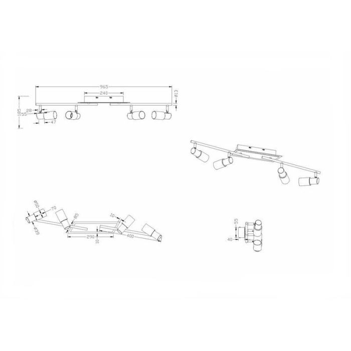 Szary spot sufitowy szklany, Morely, 4,3W, 3000K LED