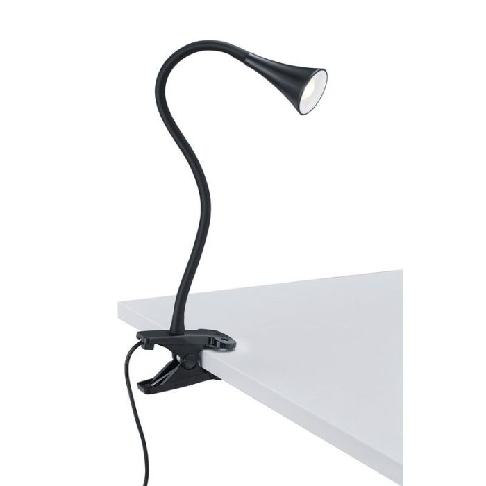 Czarny reflektor z klamrą plastikowy, Yelaisa, 3W, 3000K LED, z przełącznik