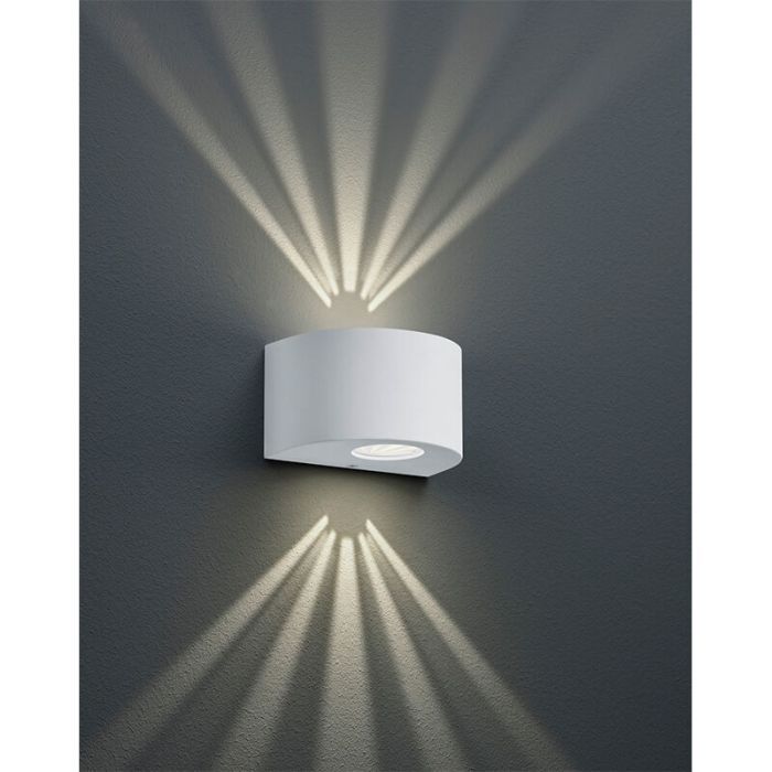 Biała lampa zewnętrzna design, Sandkas, 2W, 3000K LED, IP44