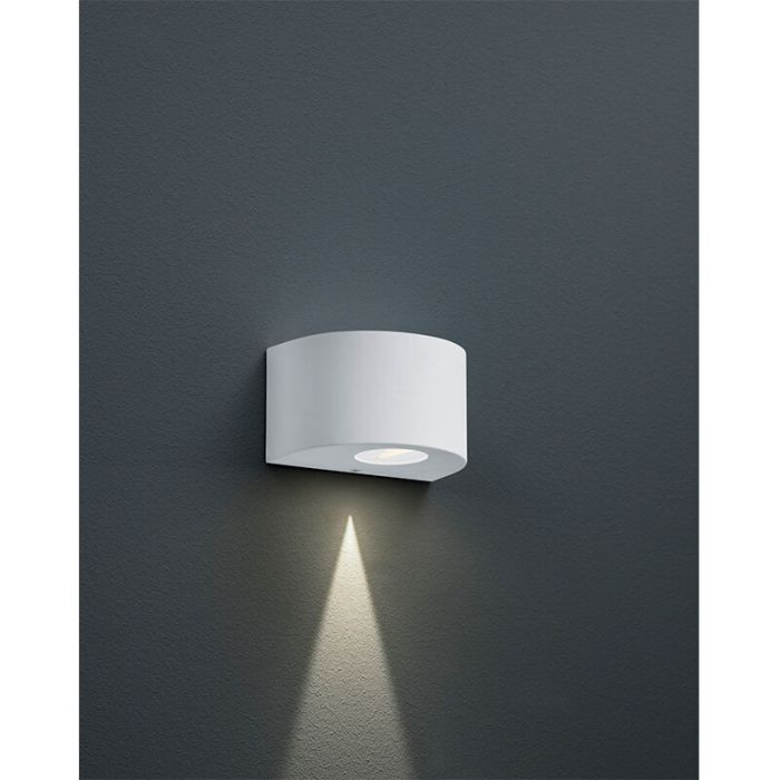 Biała lampa zewnętrzna design, Sandkas, 2W, 3000K LED, IP44